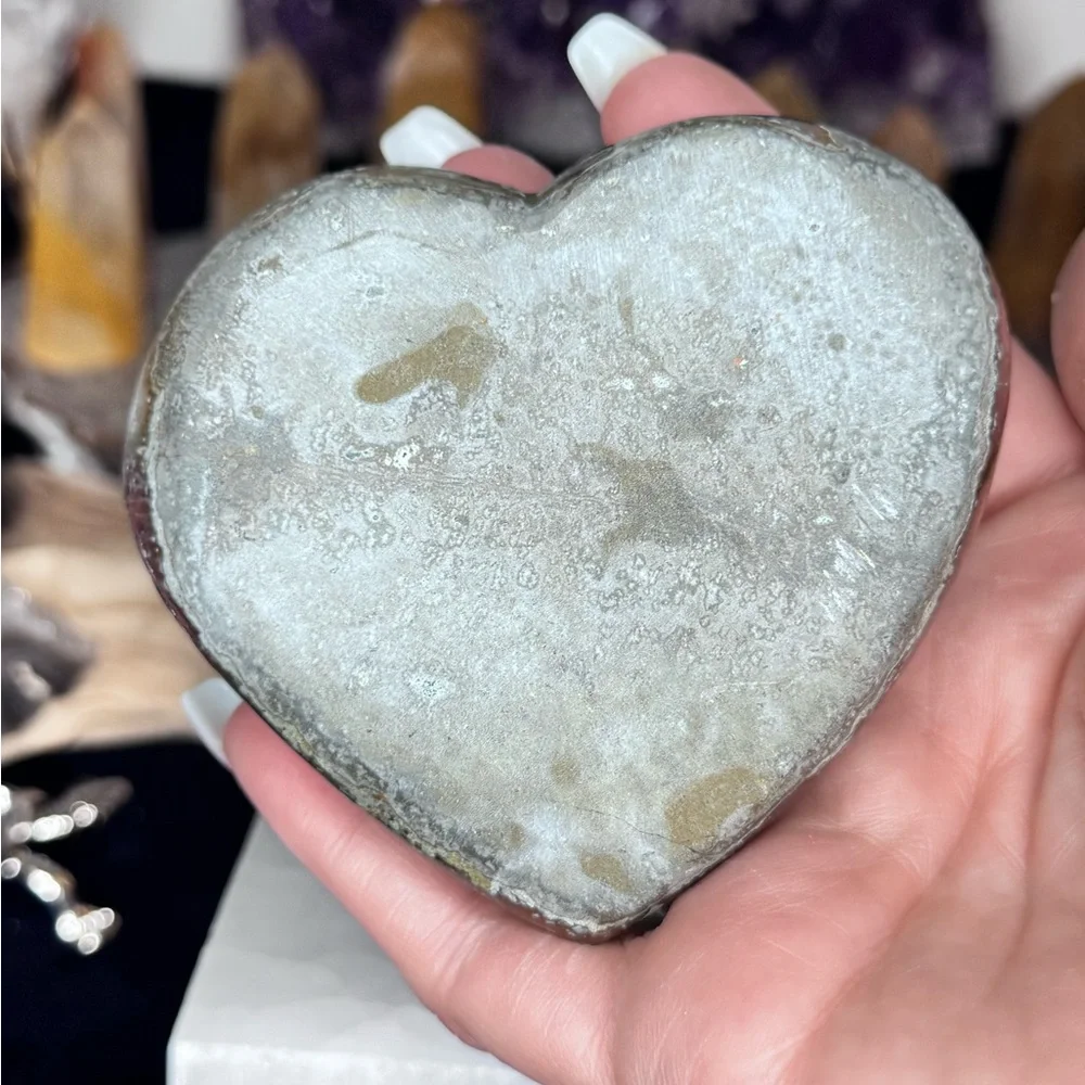 Blush Pink Ombré Amethyst Agate Heart Extra High Quality - Picture 7 of 7
